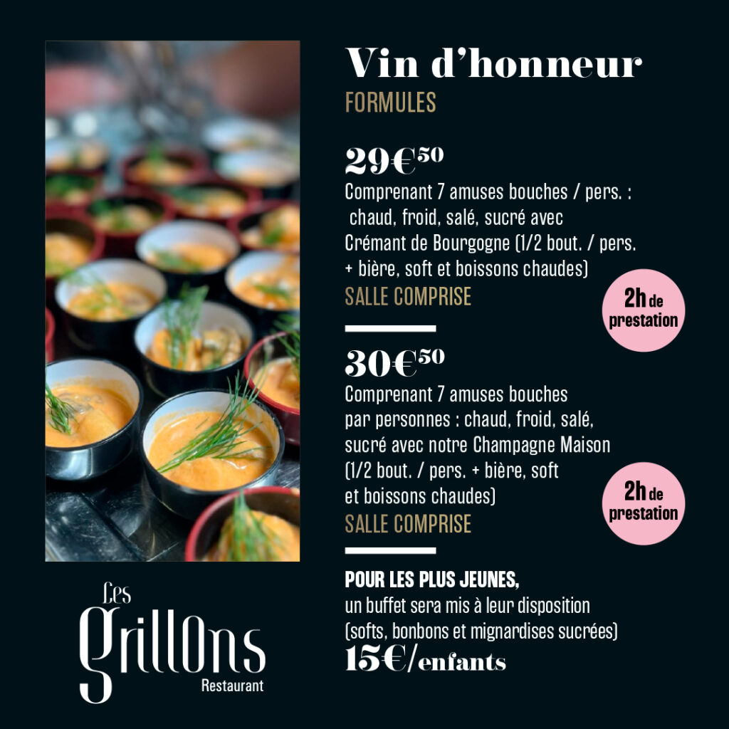 Vin d'honneur au Restaurant Les Grillons
