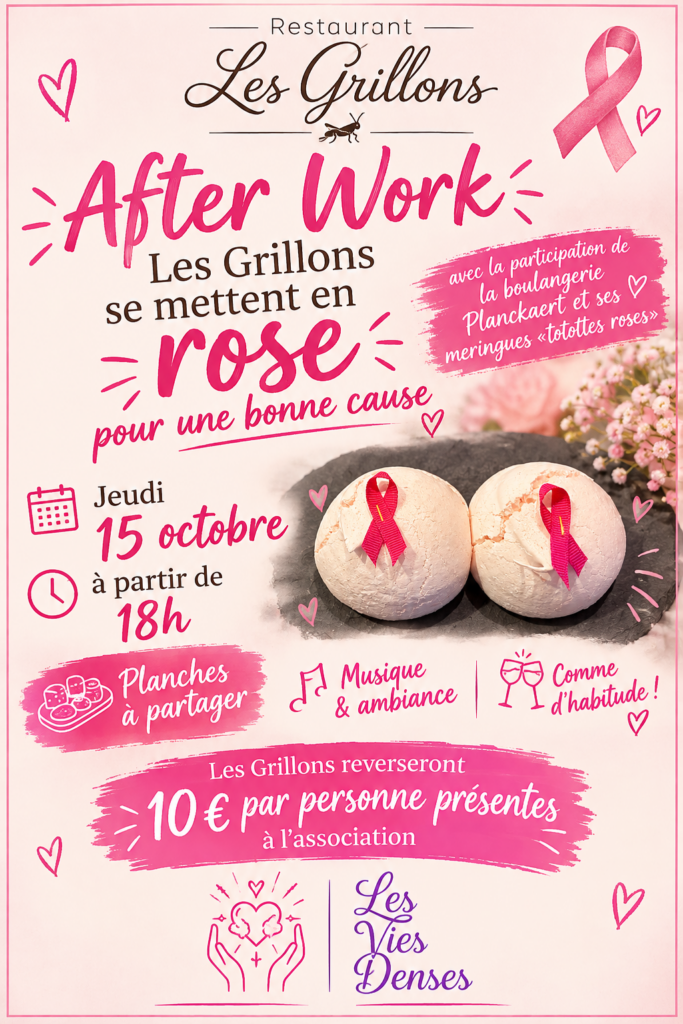 Les Grillons Octobre rose afterwork jeudi 15 octobre